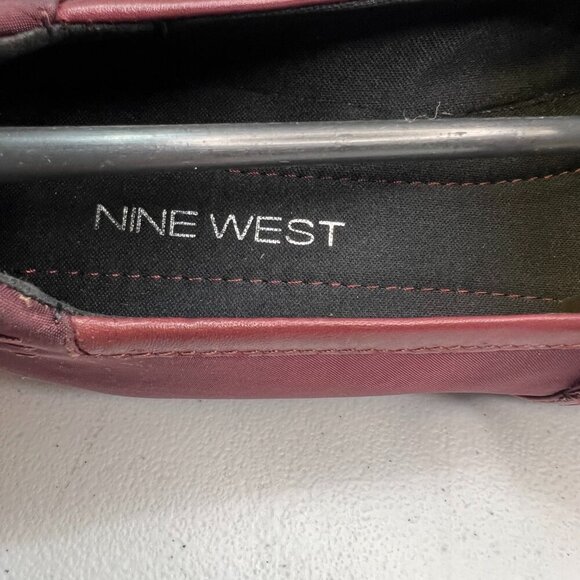 Nine West Rozene Wine Mary Jane Style Flats Size 7.5 M Slip On Drivers Classic - Picture 9 of 10